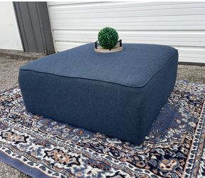 New Large Ottoman Denim Blue