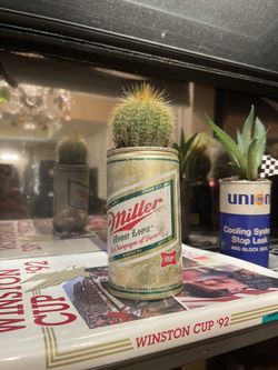 Vintage Miller Highlife Can With Cactus