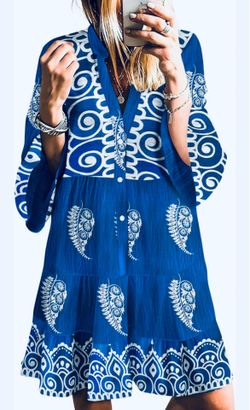 NEW Tribal print tiered dress SMALL