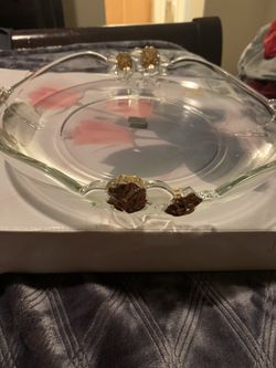 Mlkasa gilded rose hostess platter 12”