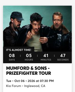 Mumford and Sons Prizefighter Tickets