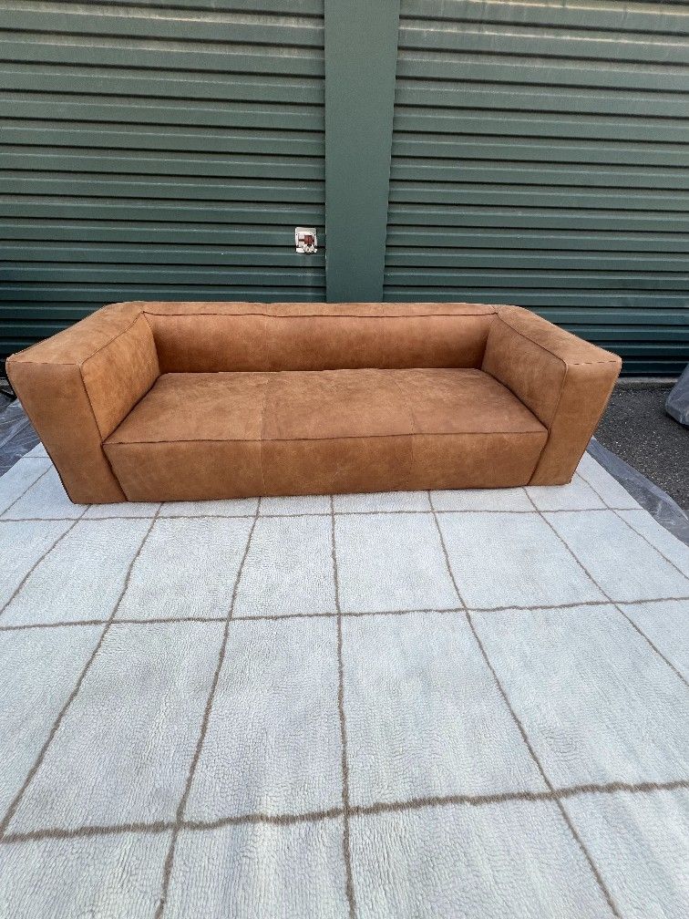 NEW!! Article Cigar 92" Leather Sofa - Rawhide Tan