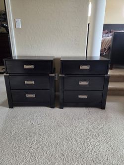 Twin bedside nightstands