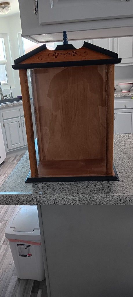 Wooden Patsy Ann Doll Display Case