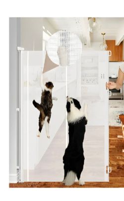 Retractable Tall Pet Gate White