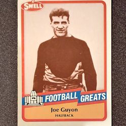 1989 Swell Joe Guyon New York Giants #31 American Indian Hall Of Fame HOF Football Card Vintage Collectible NFL