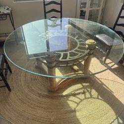 71” Round Glass Table