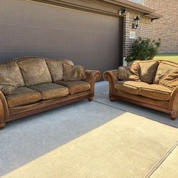 Beautiful Sofa Set. Sofa with Loveseat. Heavy and sturdy.