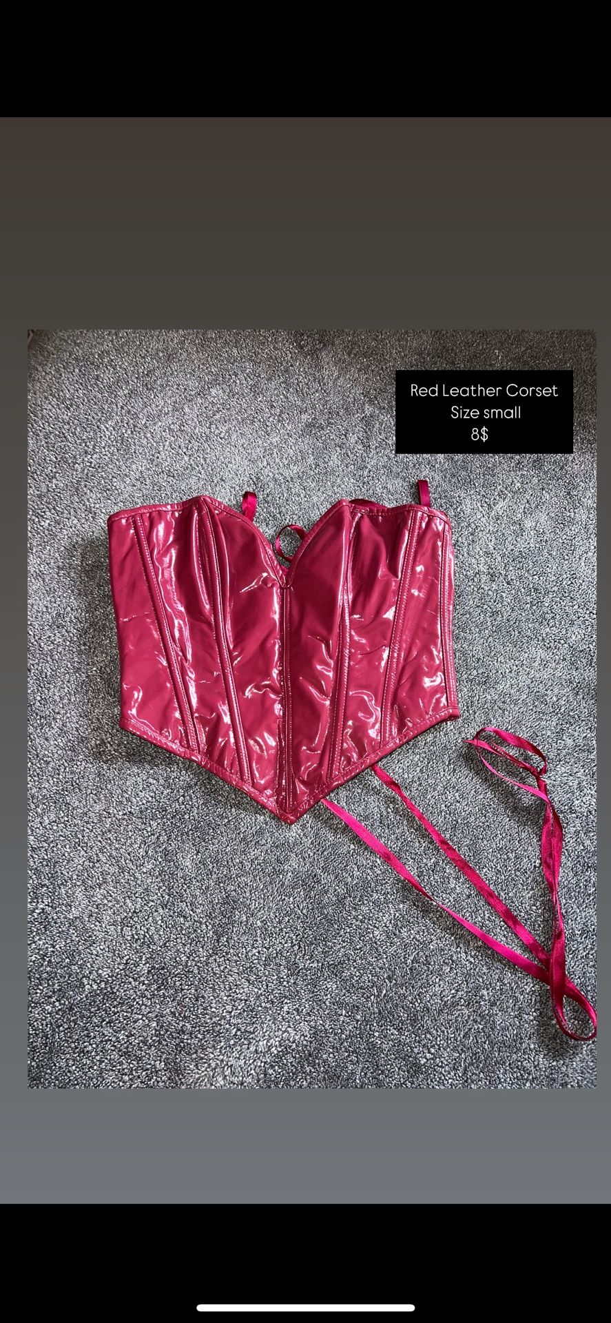 Red Leather Corset Top