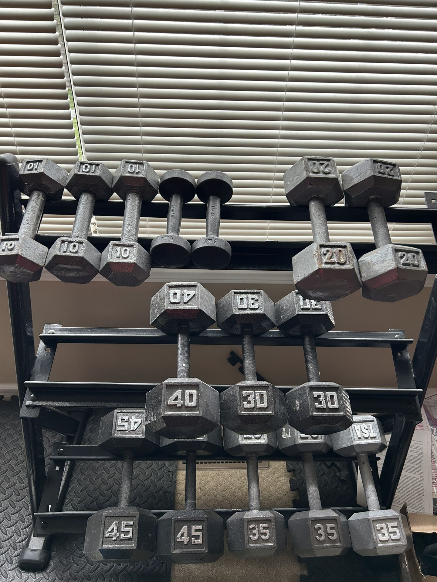 375 Pounds Of Dumbbells And Rack