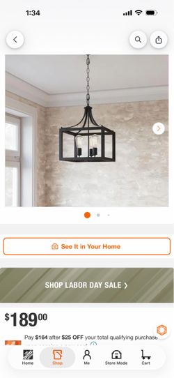 Boswell Quarter 14 in. 3-Light Distressed Black Farmhouse Square Pendant Chandelier for Kitchens