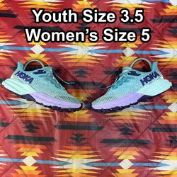Hoka Speedgoat 5 'Ocean Mist Lilac' 1134470-OMLM Youth 3.5 Women’s 5 Blue Shoes