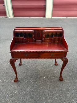 Solid Mahogany Repro. Chippendale Escritoire Secretary Desk Talon & Ball