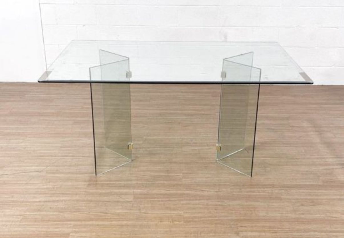 ** Glass On Glass Dining Room Table Only **