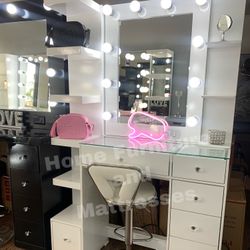 Vanity Set Hollywood Mirror LED Lights Makeup Table✨New