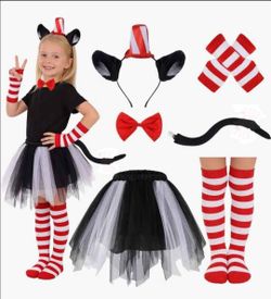 Girls Cat in the Hat Inspired Costume Set
