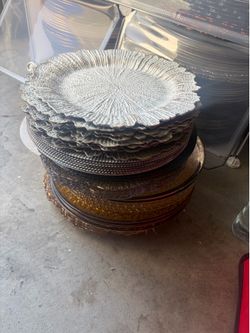 Charger plates some class some plastic $4 each