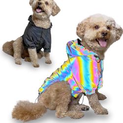 Holographic Rain Jacket for Dogs