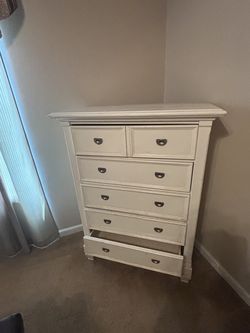 Tall White 6-Drawer Chest / Dresser