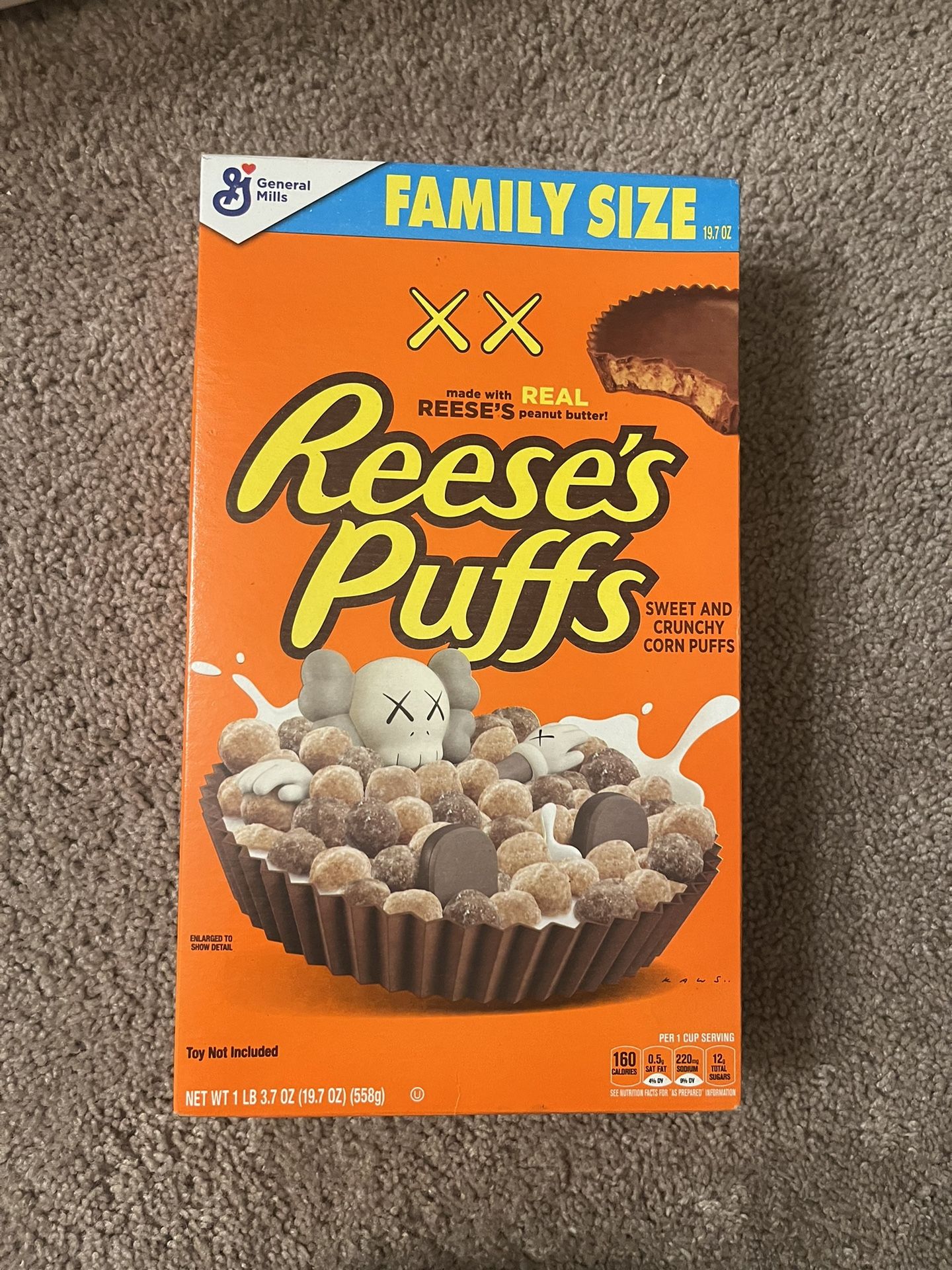 KAWS X REESES PUFFS LIMITED EDITION CEREAL 