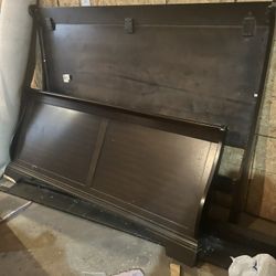 Queen Cherry Wood Bed frame 