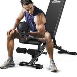 Weight Bench, Adjustable Strength Training Bench for Full Body Workout with Fast Folding-New Version