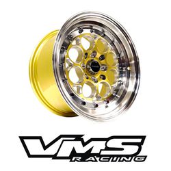 FRONT OR REAR DRAG RACE GOLD REVOLVER 4 LUG WHEEL 15X8 4X100/ 4X114.3 20 OFFSET ALL BLACK GREAT FOR HONDA CIVIC CRX ACURA INTEGRA