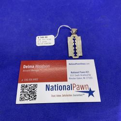 10KT Gold Razor Pendant 