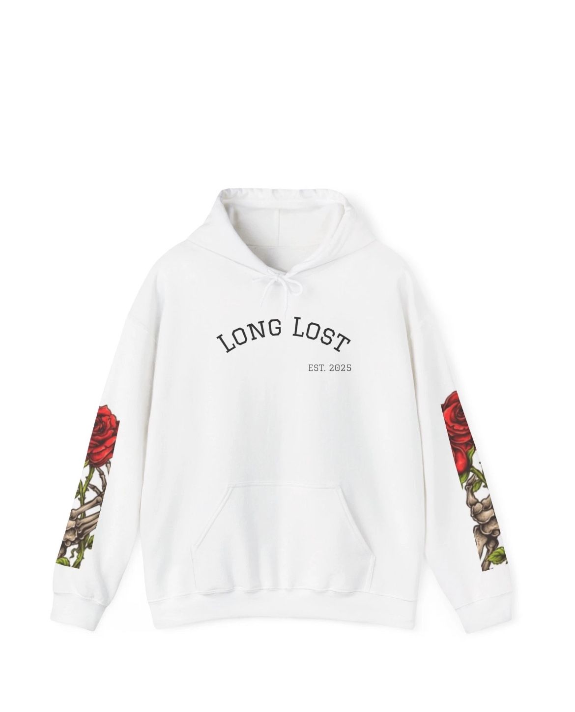 “Long Lost” rose design hoodie, unisex hoodie
