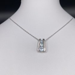 925 Blue Topaz Necklace 