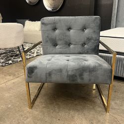 ✅Grey Velvet Accent Chairs 