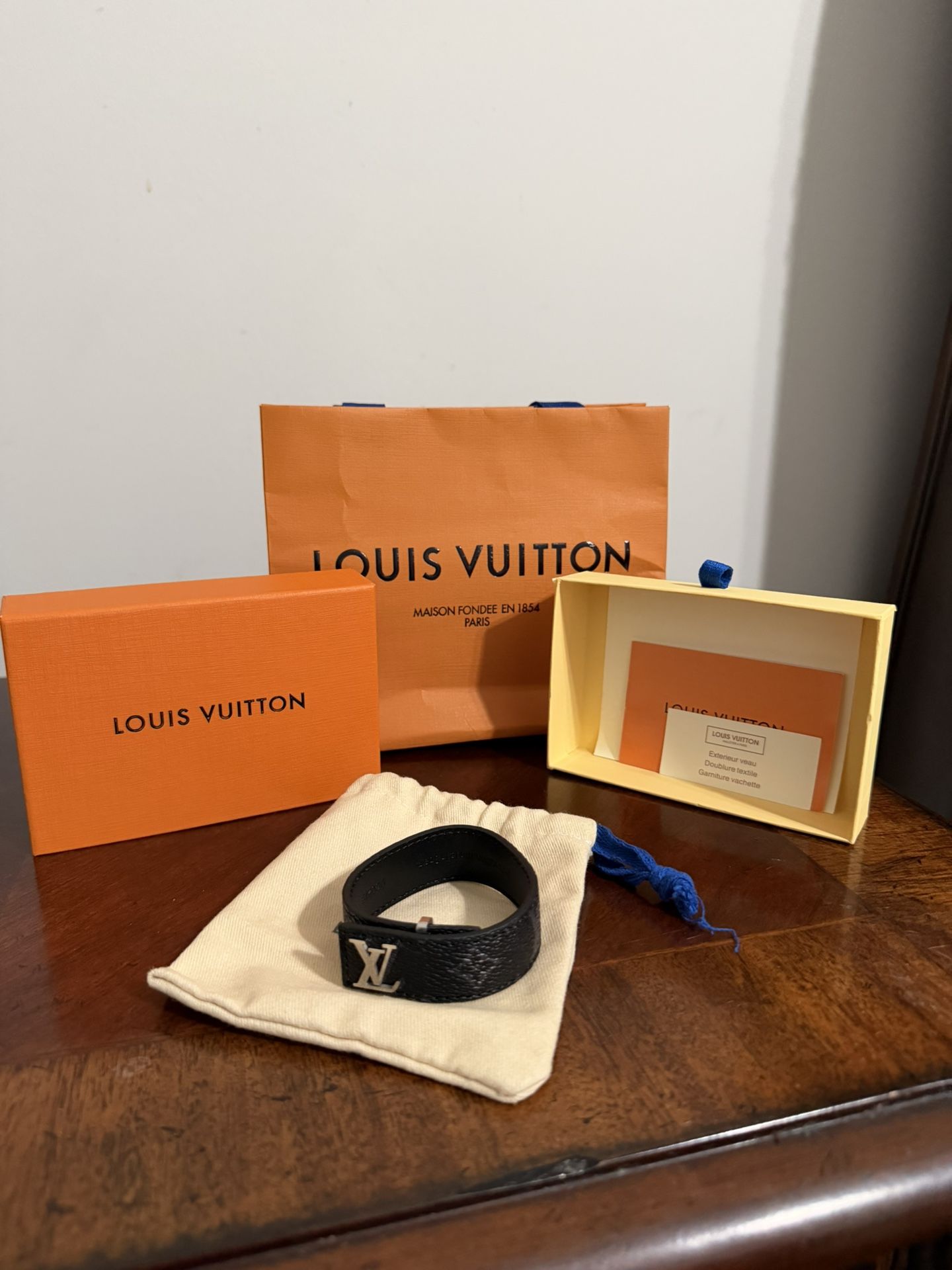 Louis Vuttion Slim Bracelet In Black