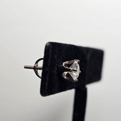 14k White Gold Diamond Earring Stud Single Screwback