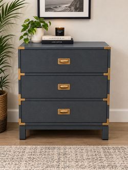 Gray 3 drawer nightstand