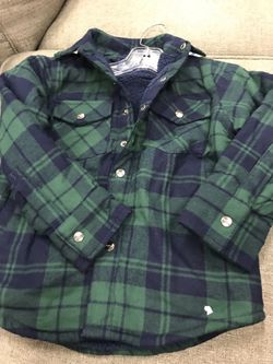 Arizona and co Boys green/ navy plaid sweater