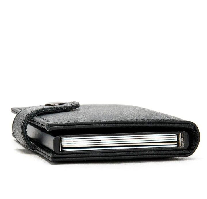 Cool RFID Black Leather Men's Card Holder Card Bifold Small Wallet For Men