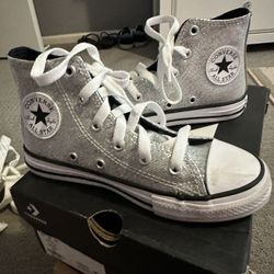 Gray Glitter Converse - Big Kid Size 13