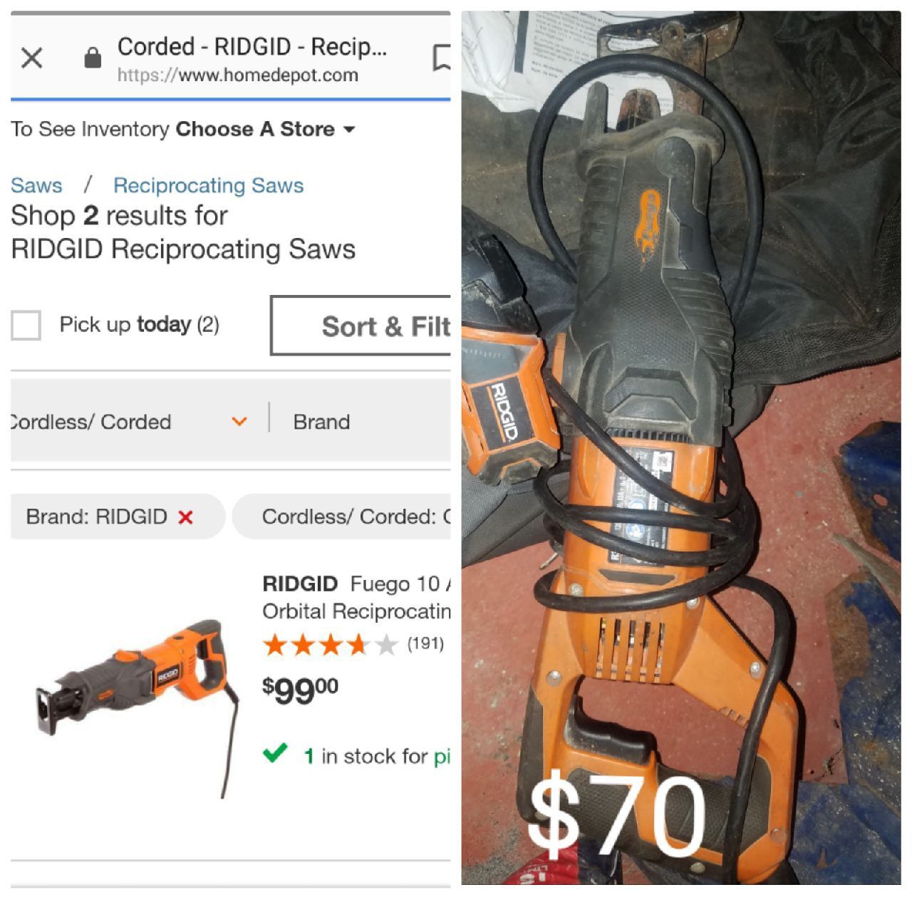 Ridgid sawsall corded