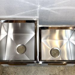 Heavy Duty 15 Gauge 60/40 Double Bowl Stainless Steel Kitchen Sink