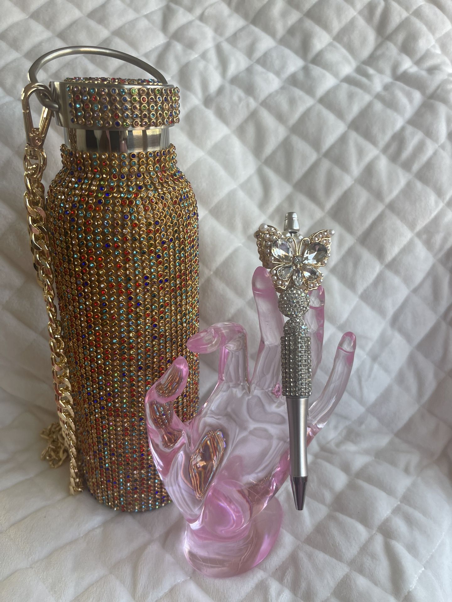 Bedazzled Water Bottle And Pen Set