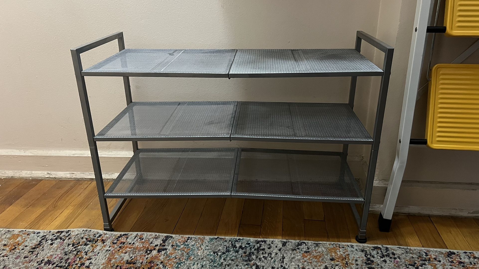 3-Tier Silver Metal Storage Rack