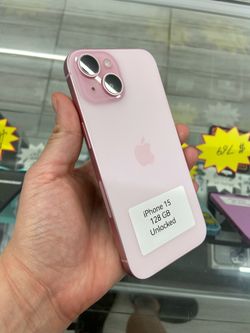 Pink iPhone 15, unlocked, cash or $50 down