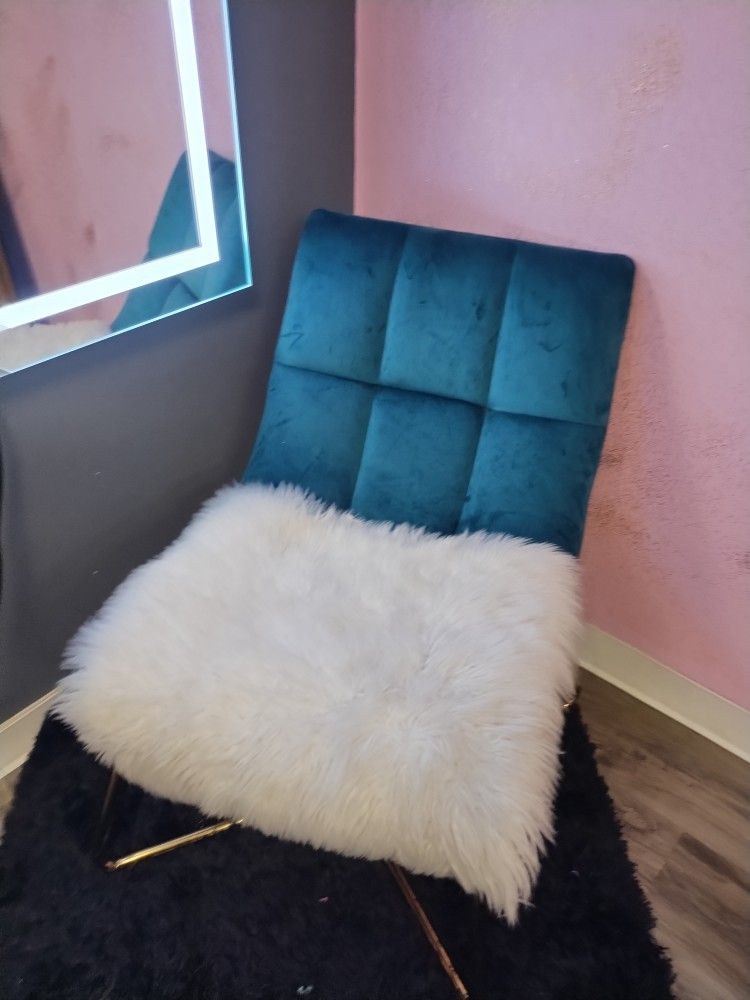 Suede Teal Chair 