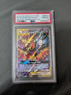 PSA 10 Moltres/Zapdos/Articuno GX #SM210