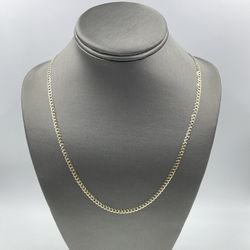 14KT YELLOW GOLD 24” DIAMOND-CUT CURB LINK CHAIN 8.3GR