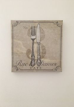 Two 15"x15" each kitchen canvas