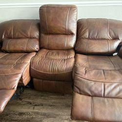 Brown Leather Sofa 