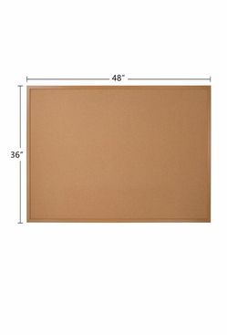 Cork Bulletin Board, 36" x 48", Wood Frame With Light Oak Finish Pizarra Cuadro Oficina