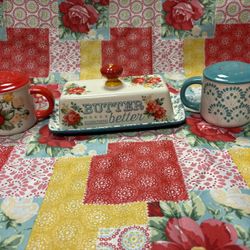 Pioneer Woman Butter Dish And Salt And Pepper Shakers