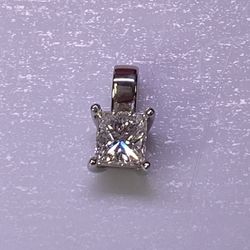 14k Princess Cut Diamond Pendant 